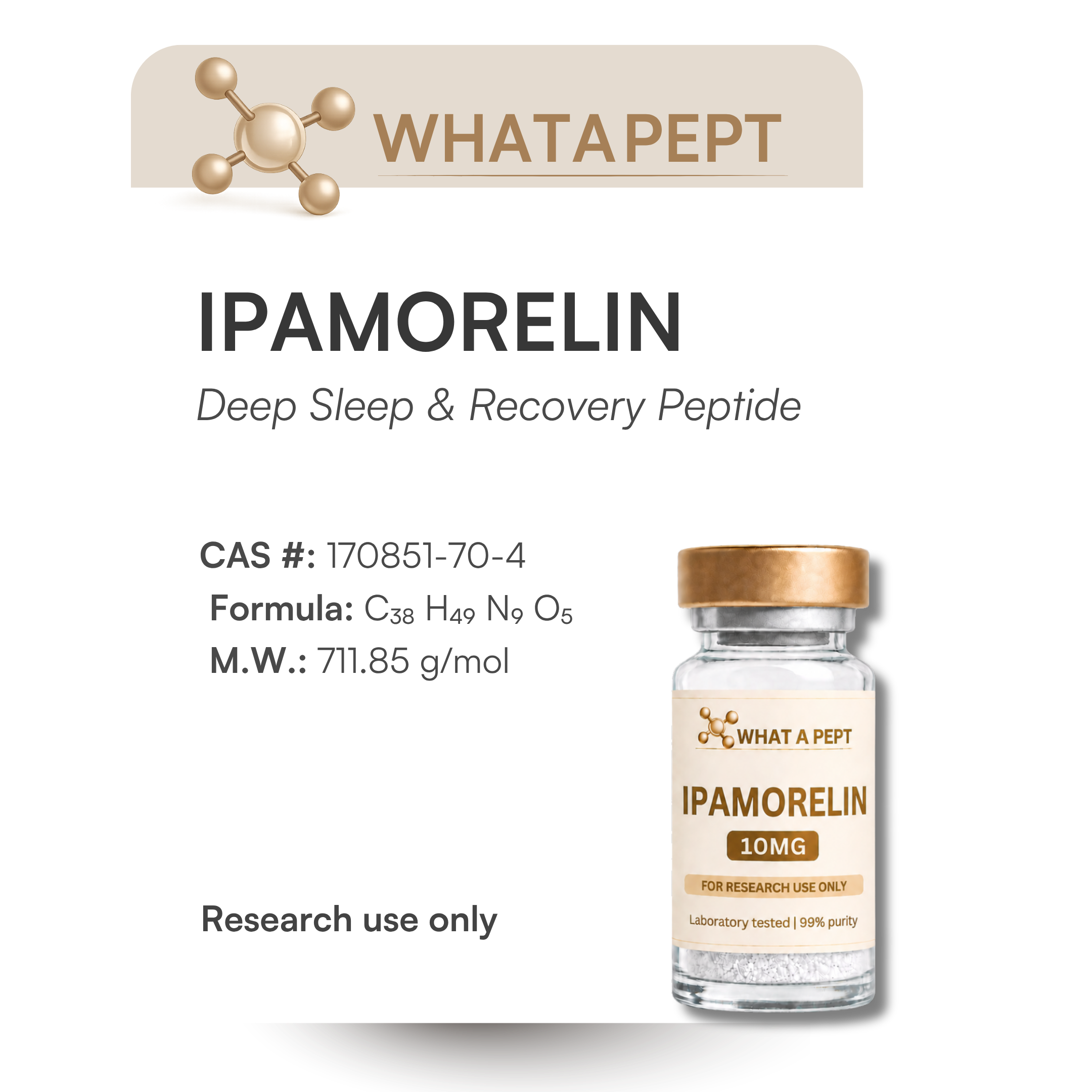 Ipamorelin 10mg - Péptido para Investigación Hormonal y Metabólica